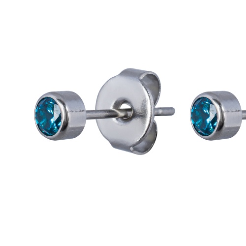 Пусеты Fiore Luna Cubic zirconia Blue Topaz, SWE0128 BT S фото 3